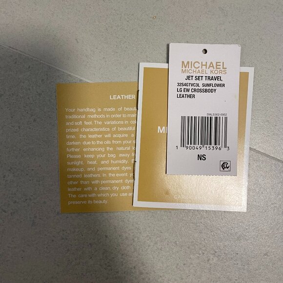 Michael Kors Sunflower Yellow Jet Set Travel East West Leather Crossbody - Picture 9 of 9